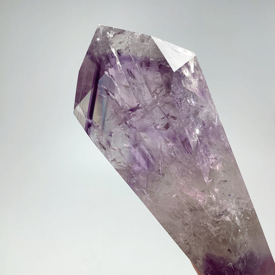 Polished Amethyst Scepter with Display Stand - Rocks and Gems Canada