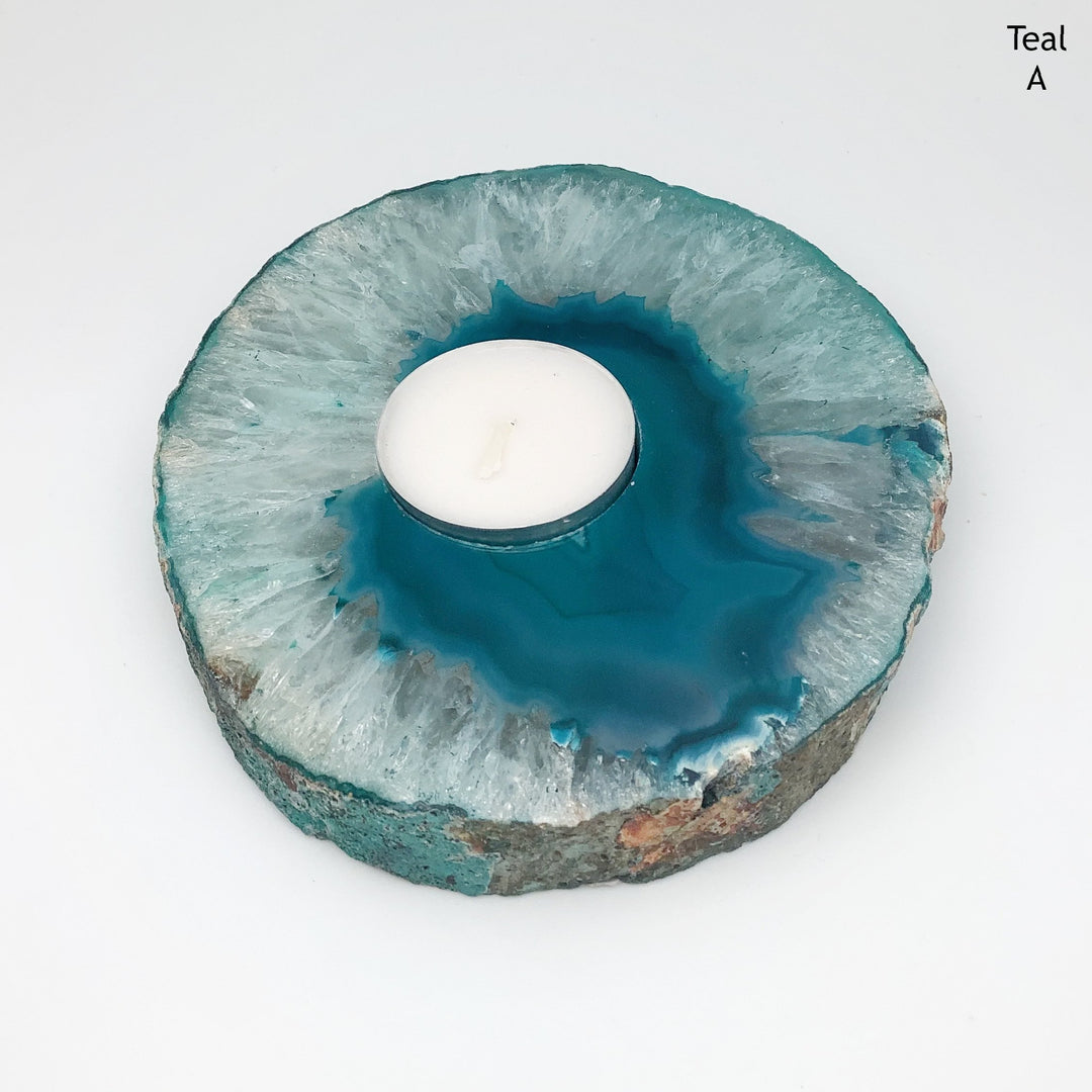 Agate Candle Holder - Rocks and Gems Canada