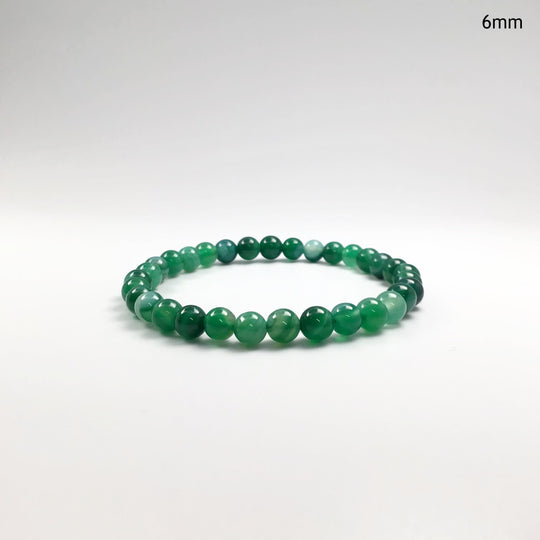 Banded Green Agate Beaded Bracelet - Rocks and Gems Canada