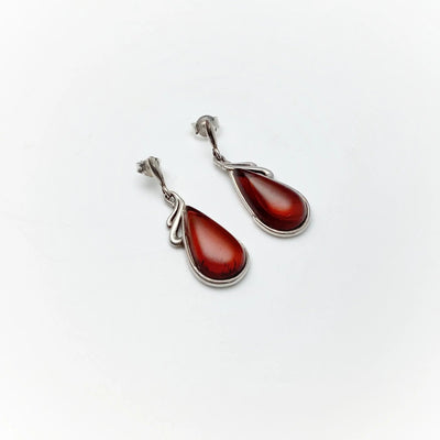 Cherry Amber Stud Earrings