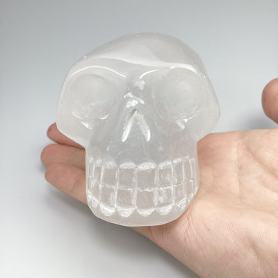 Carved Selenite Crystal Skull
