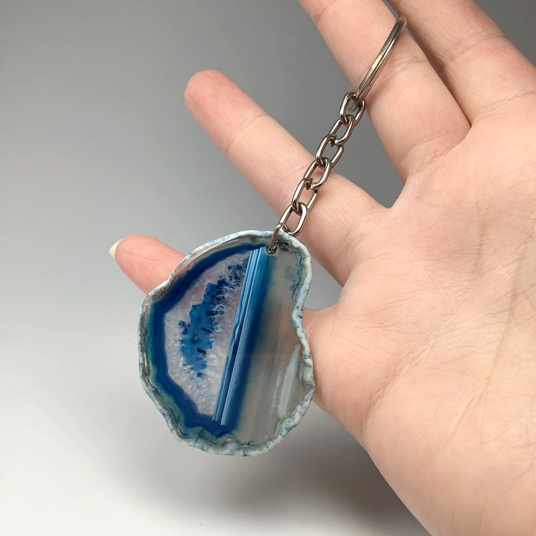 Agate Slice Keychain - Rocks and Gems Canada