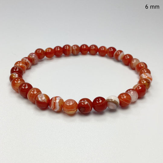Banded Carnelian Agate Beaded Bracelet - Rocks and Gems Canada