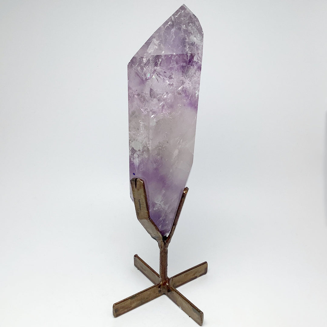 Polished Amethyst Scepter with Display Stand - Rocks and Gems Canada