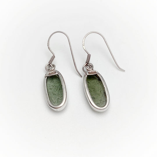 Moldavite Dangle Earrings - Rocks and Gems Canada