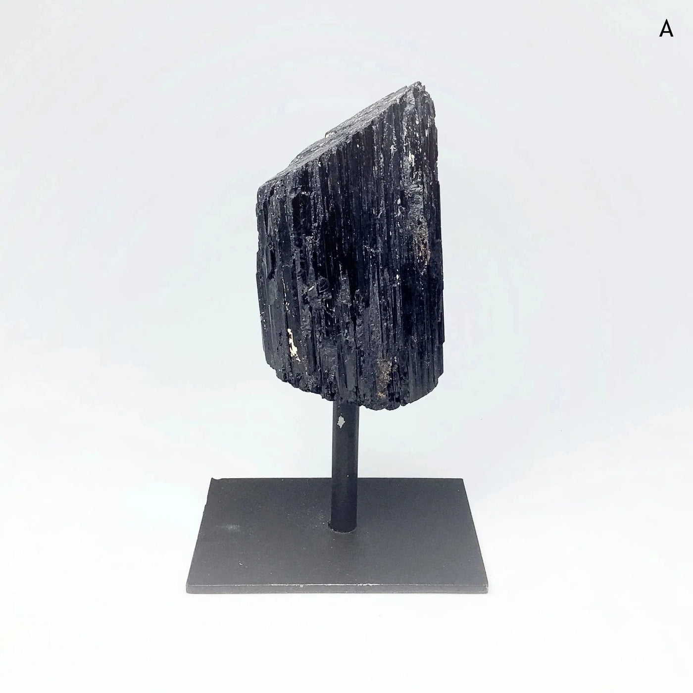 Black Tourmaline on Metal Display Stand