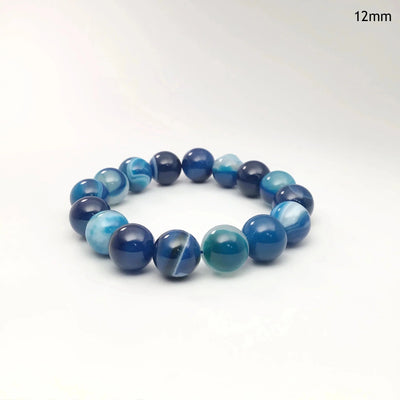 Banded Blue Agate Beaded Bracelet