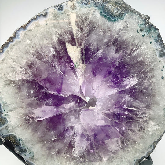 Amethyst Geode Slice on Display Stand - Rocks and Gems Canada