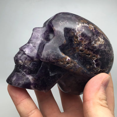 Chevron Amethyst Crystal Skull