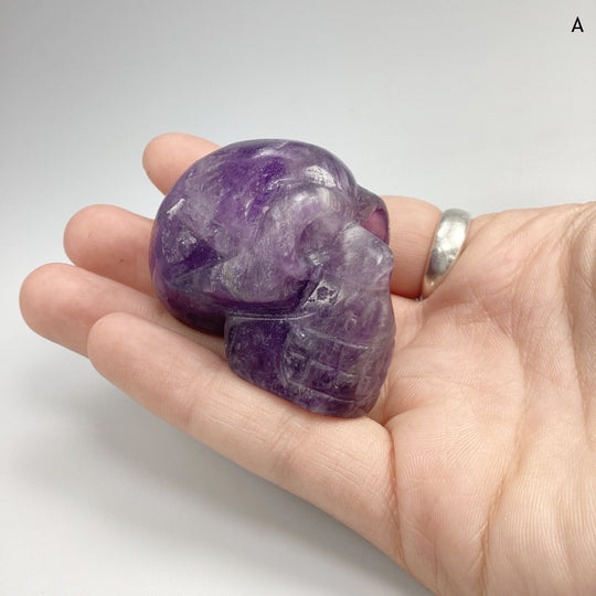 Carved Chevron Amethyst Skull - Rocks and Gems Canada