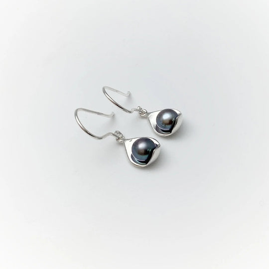 Tahitian Pearl Dangle Earrings - Rocks and Gems Canada