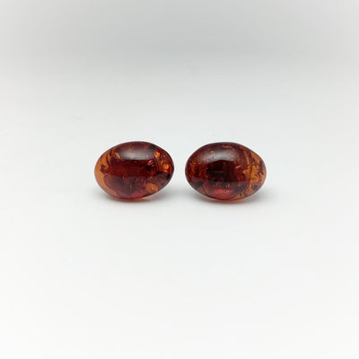 Cognac Amber Stud Earrings