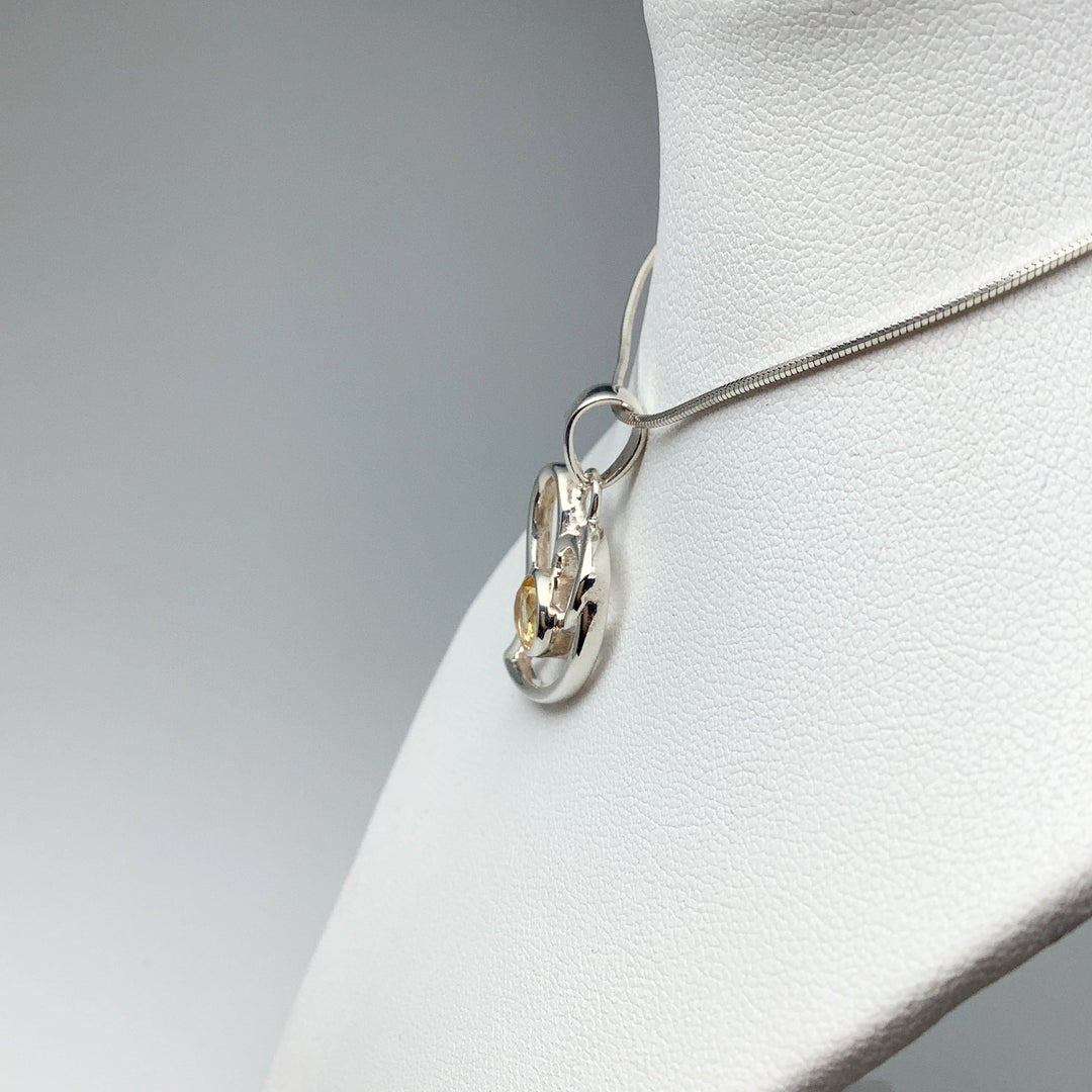 Citrine Heart Pendant - Rocks and Gems Canada