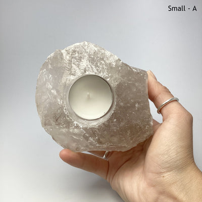 Rough Smoky Quartz Candle Holder