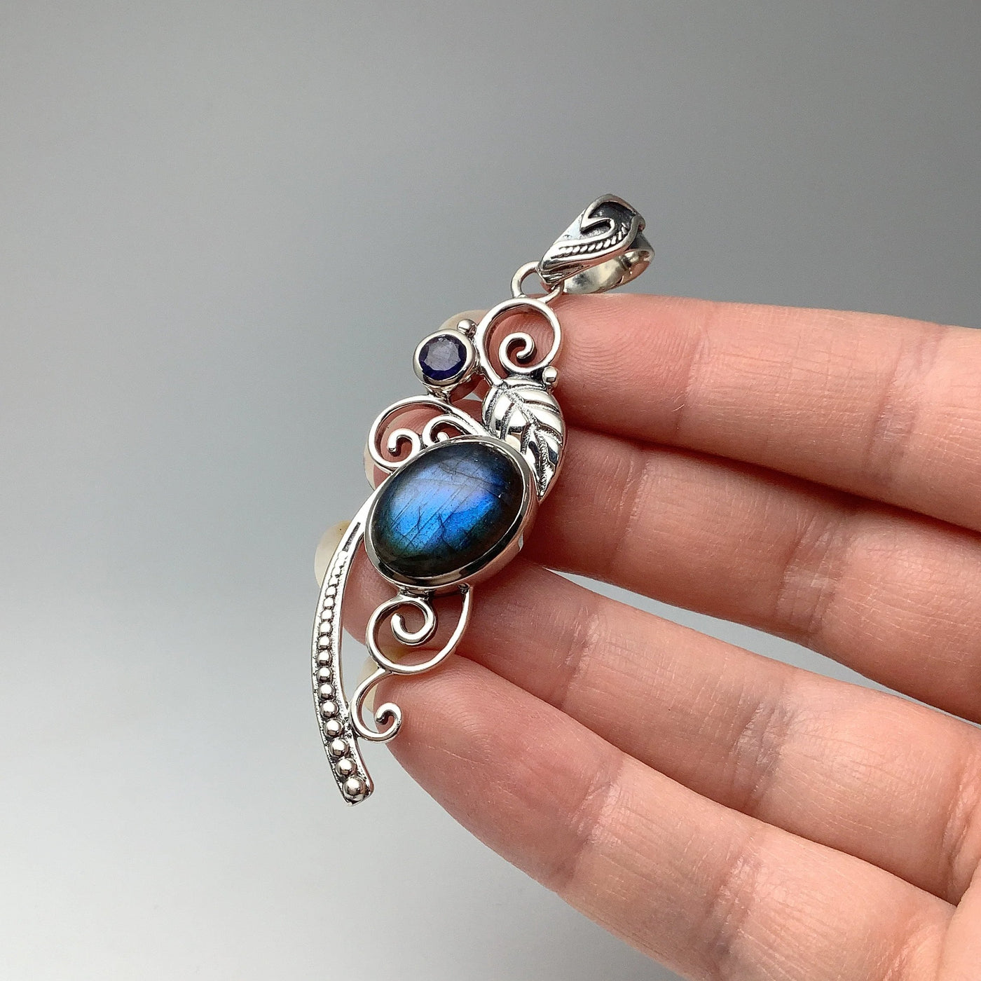Labradorite and Iolite Pendant