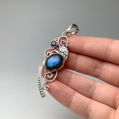 Labradorite and Iolite Pendant