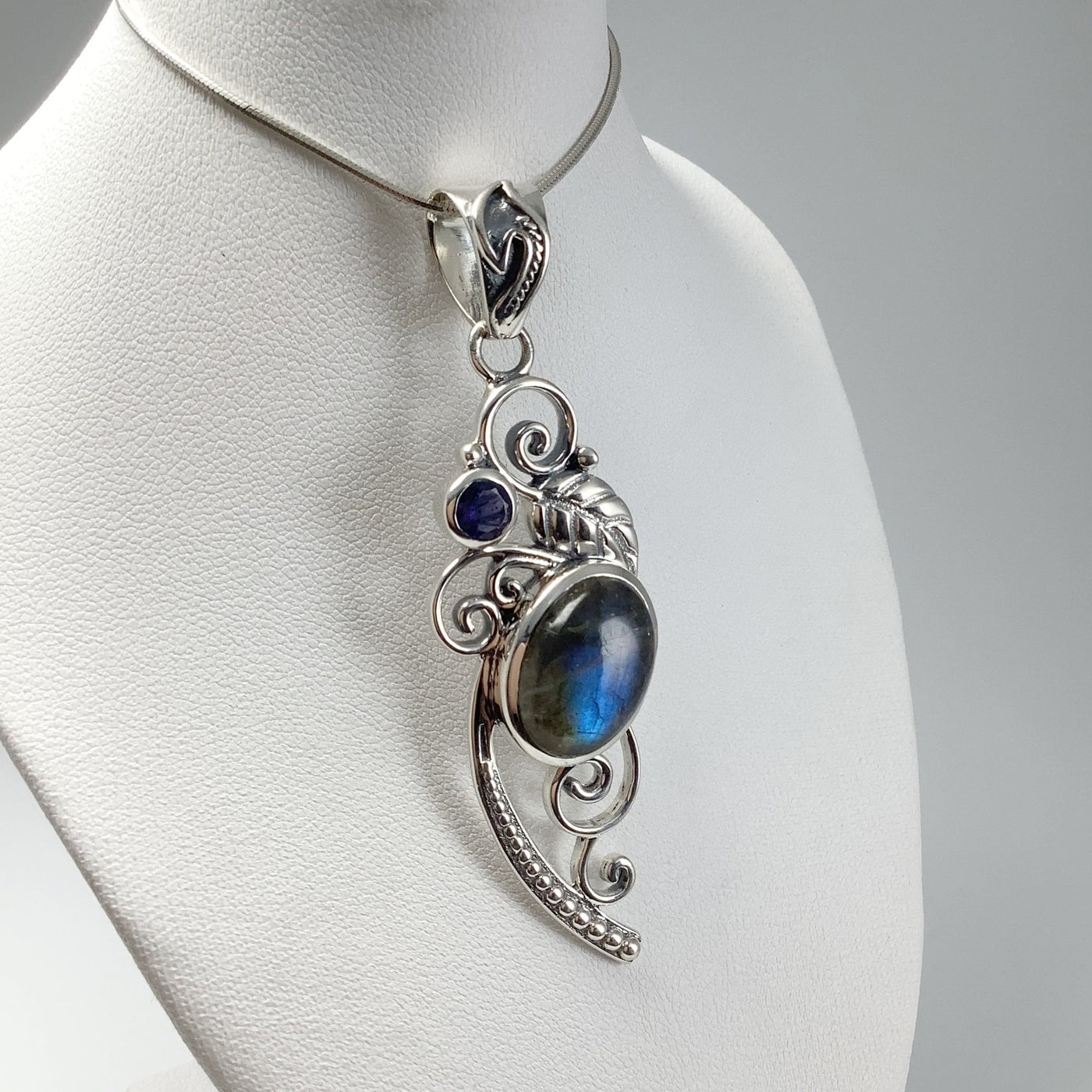 Labradorite and Iolite Pendant