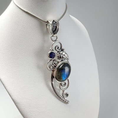 Labradorite and Iolite Pendant