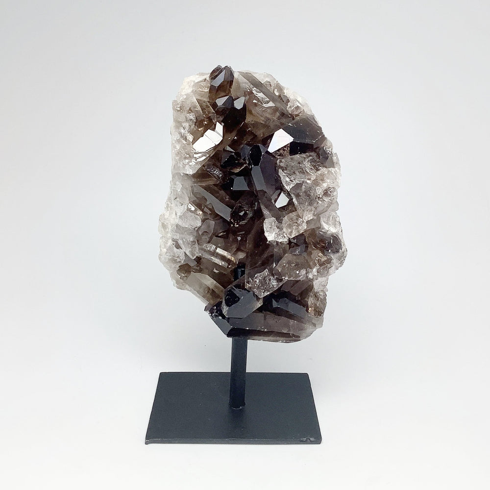 Smoky Quartz Cluster on Display Stand - Rocks and Gems Canada