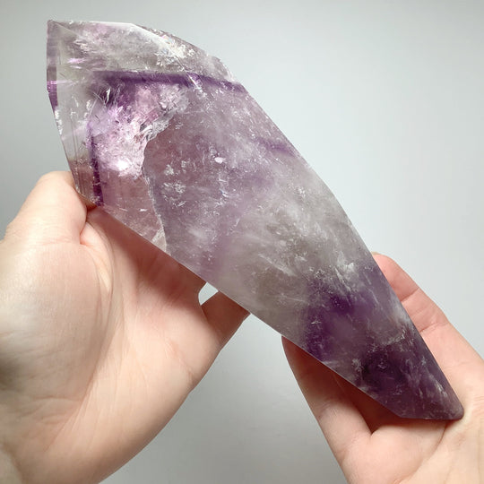 Polished Amethyst Scepter with Display Stand - Rocks and Gems Canada