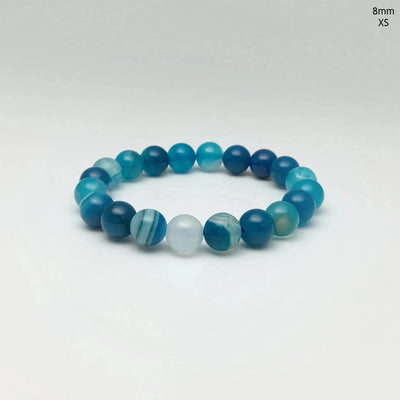 Banded Blue Agate Beaded Bracelet