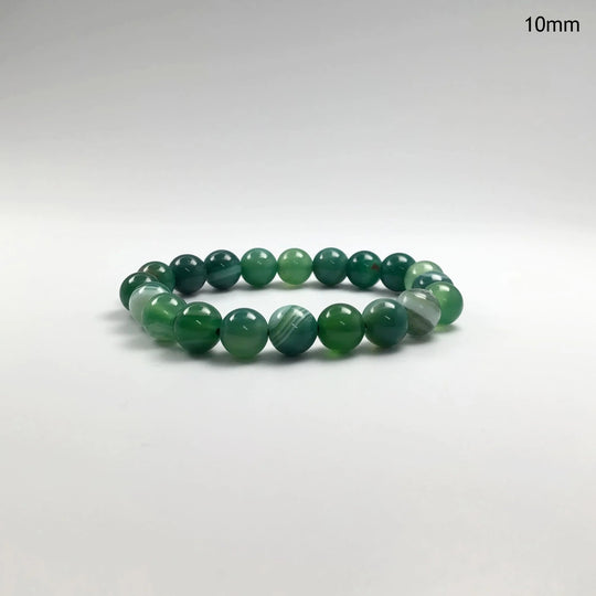Banded Green Agate Beaded Bracelet - Rocks and Gems Canada