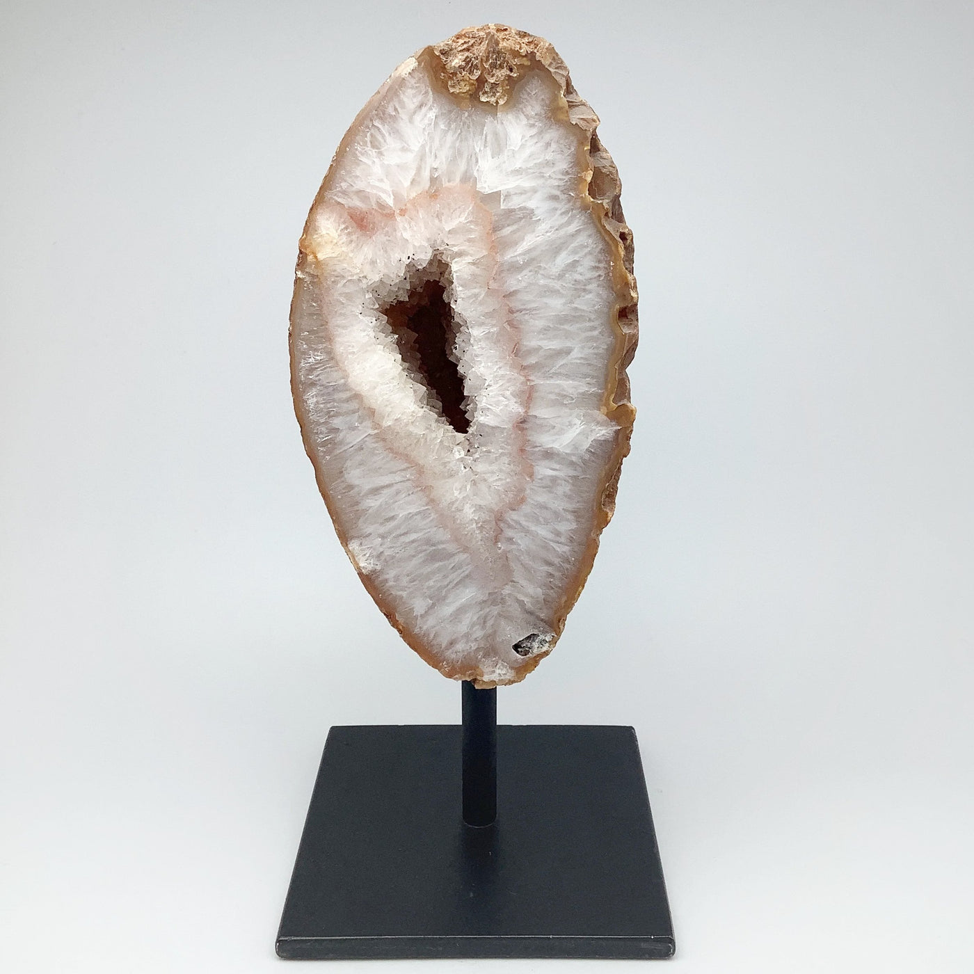 Natural Agate Geode on Stand