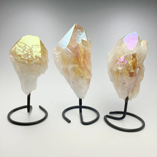 Rough Rainbow Citrine on Stand - Rocks and Gems Canada