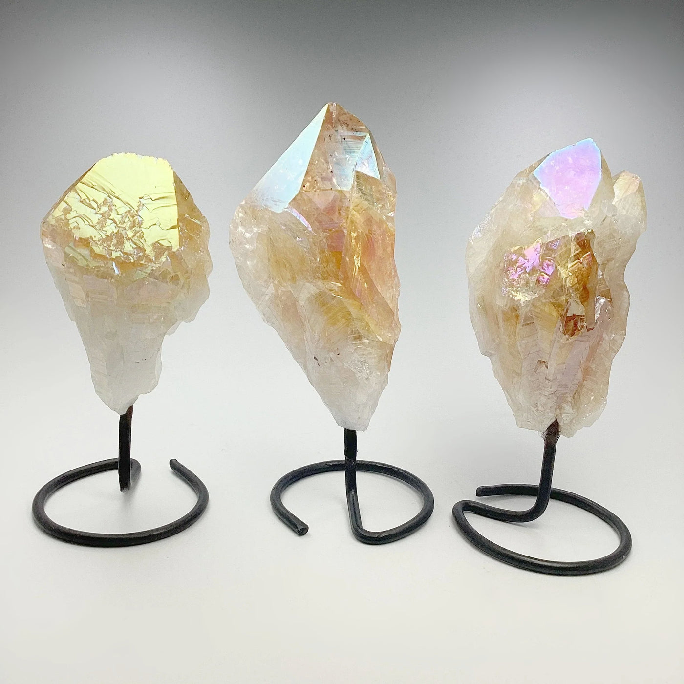 Rough Rainbow Citrine on Stand