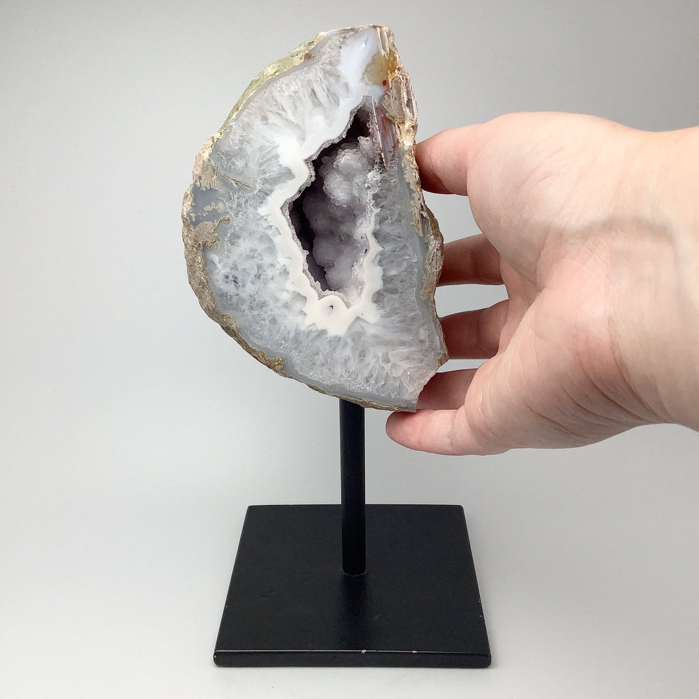 Natural Agate Geode on Stand