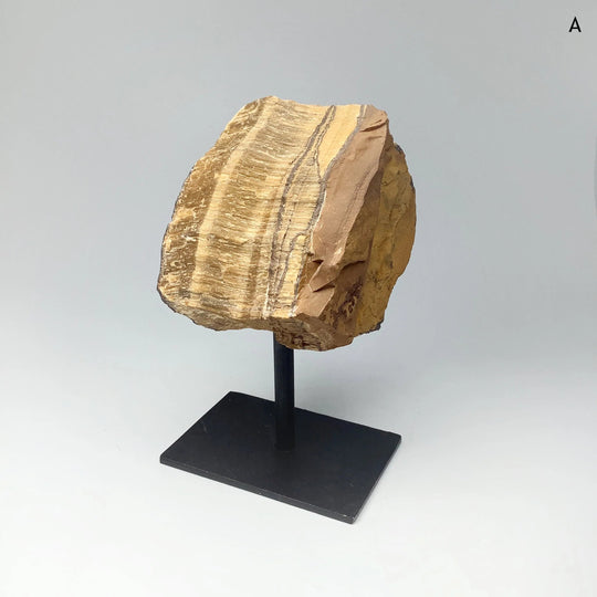 Rough Tiger Eye on Display Stand - Rocks and Gems Canada