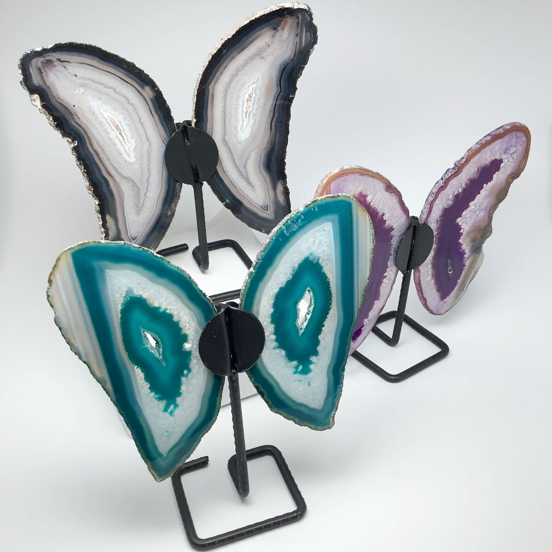Agate Butterfly on Stand - Rocks and Gems Canada