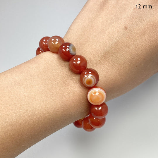 Banded Carnelian Agate Beaded Bracelet - Rocks and Gems Canada