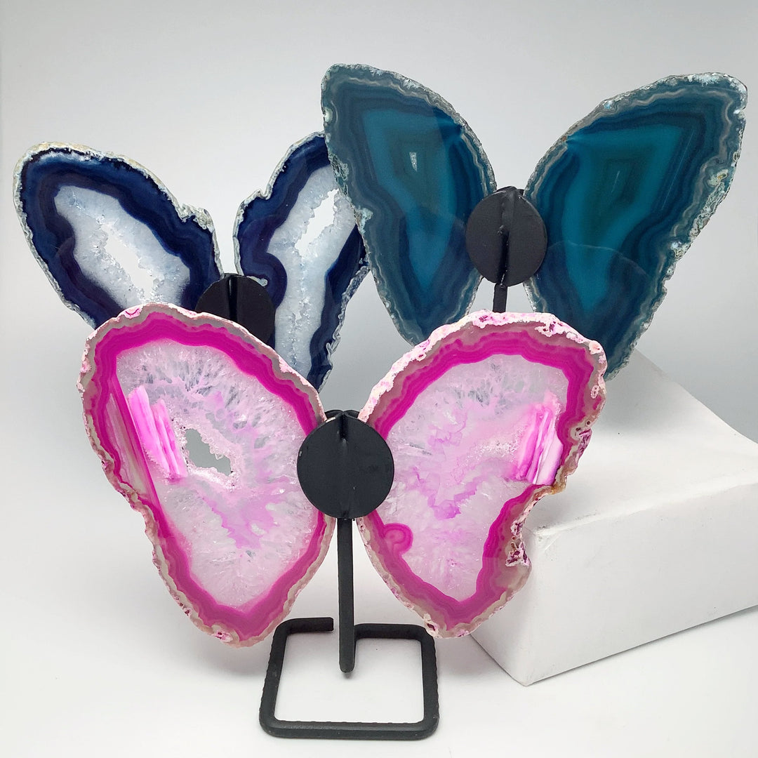 Agate Butterfly on Stand - Rocks and Gems Canada