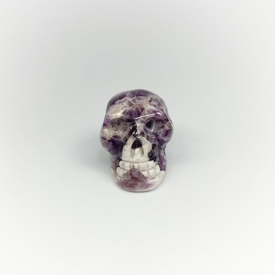 Carved Chevron Amethyst Skull - Rocks and Gems Canada