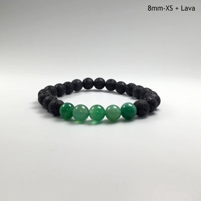 Banded Green Agate Beaded Bracelet