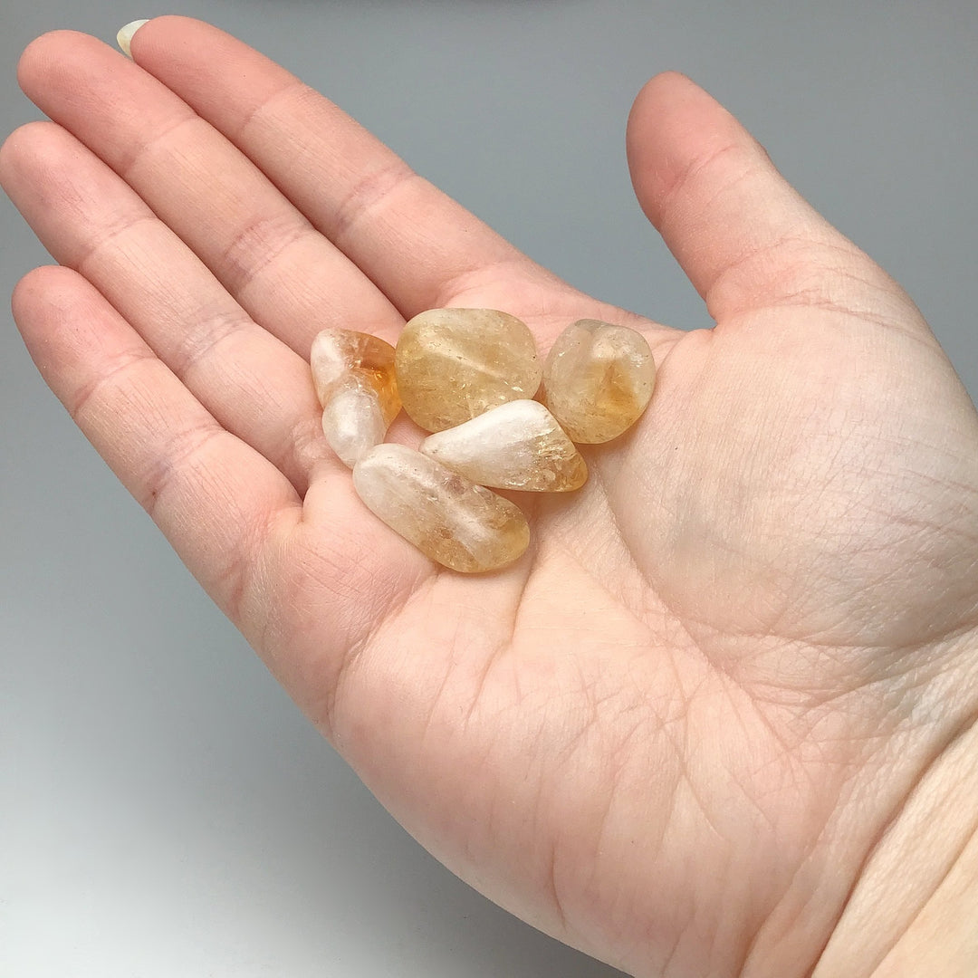 Citrine Small Tumbles Pouch - Rocks and Gems Canada