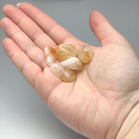 Citrine Small Tumbles Pouch - Rocks and Gems Canada