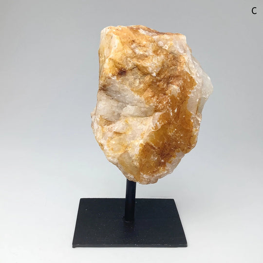 Golden Healing Quartz On Metal Display Stand - Rocks and Gems Canada