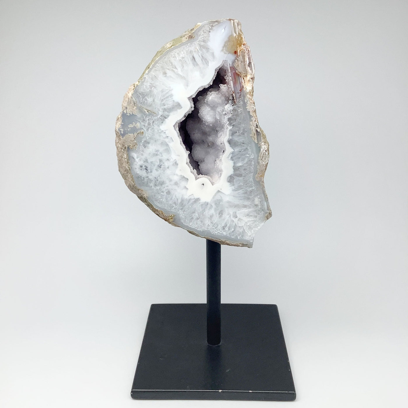 Natural Agate Geode on Stand