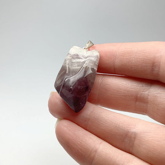Shadow Chevron Amethyst Tumbled Pendant - Rocks and Gems Canada