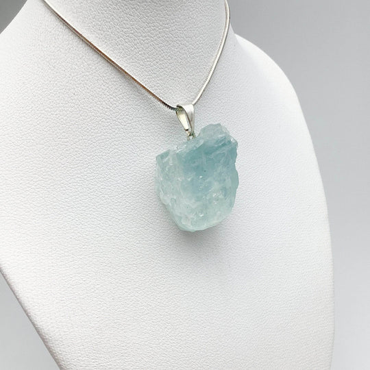 Aquamarine Rough Chunk Pendant - Rocks and Gems Canada