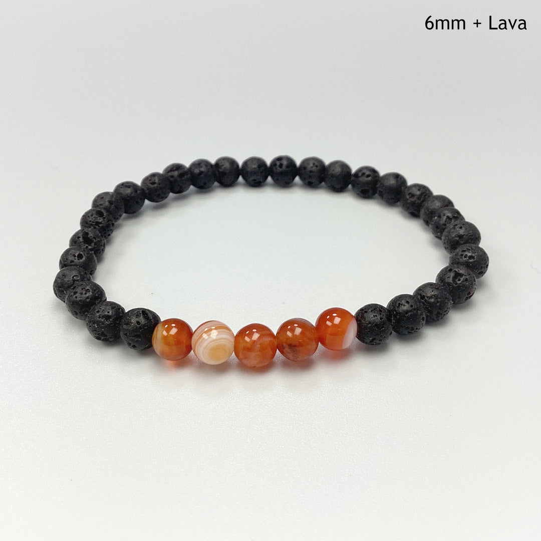 Banded Carnelian Agate Beaded Bracelet - Rocks and Gems Canada