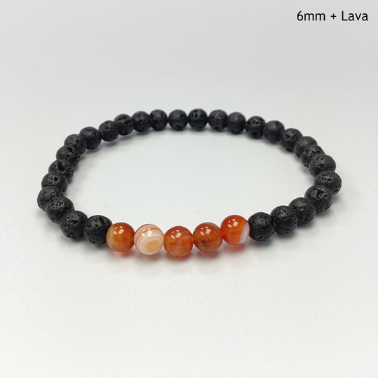 Banded Carnelian Agate Beaded Bracelet - Rocks and Gems Canada