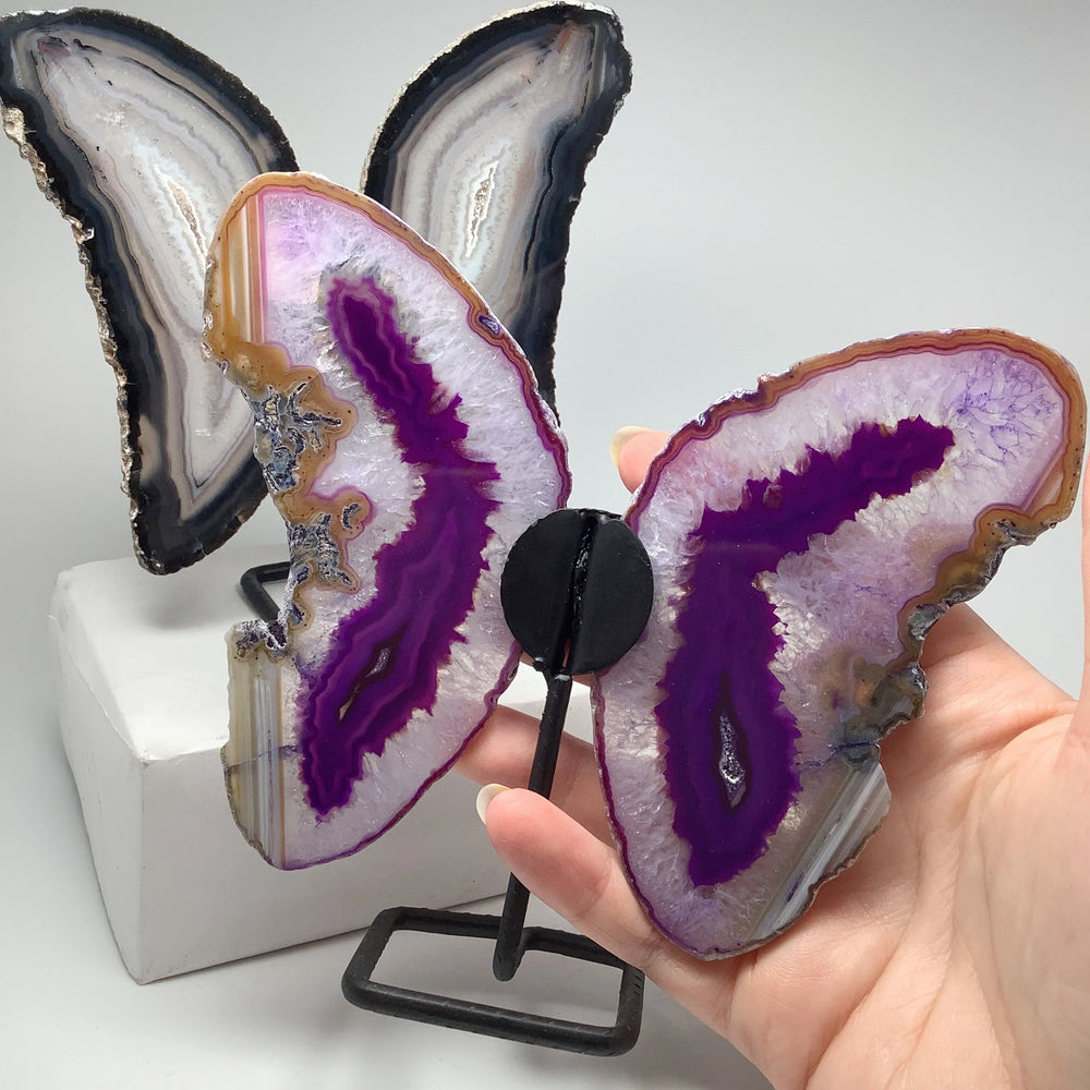 Agate Butterfly on Stand - Rocks and Gems Canada