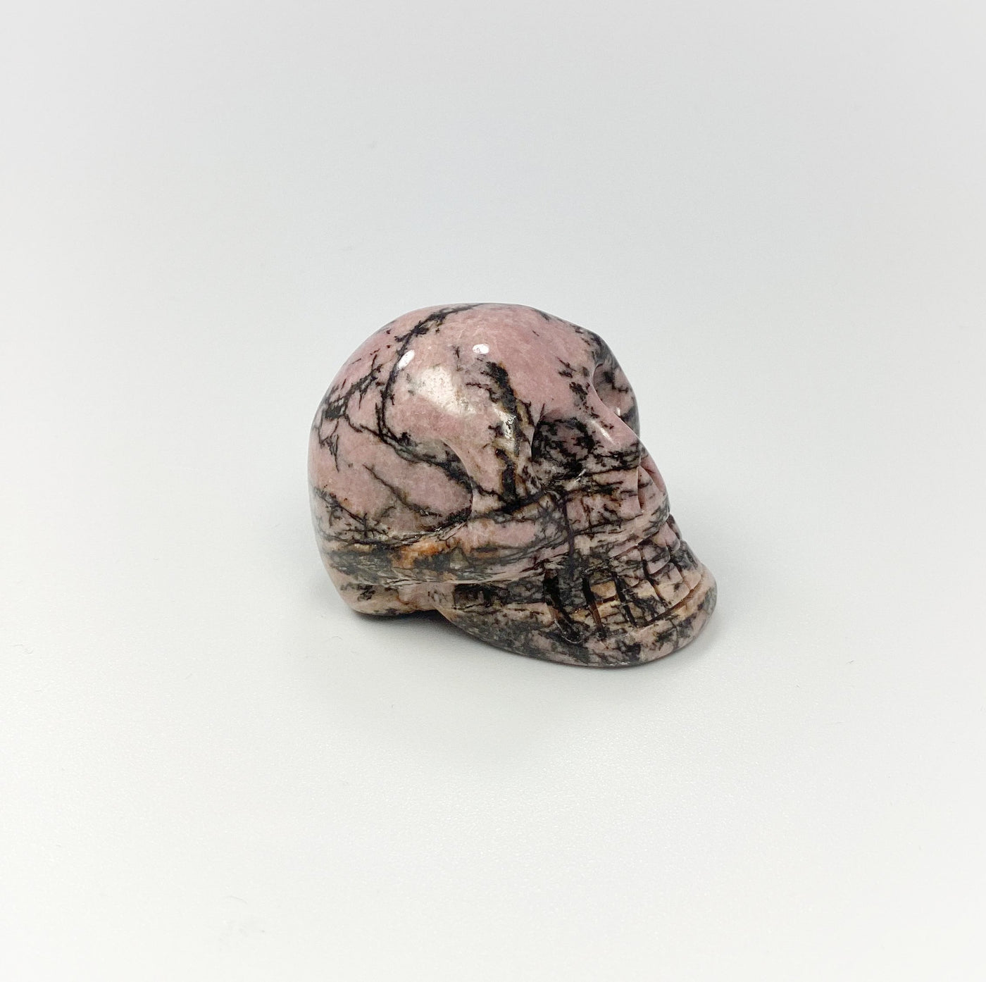 Carved Rhodonite Skull