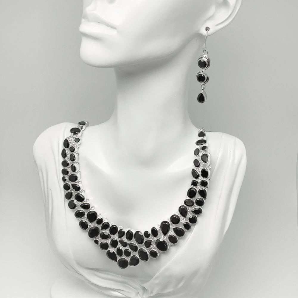 Black Onyx Earrings and Necklace Set - Rocks and Gems Canada
