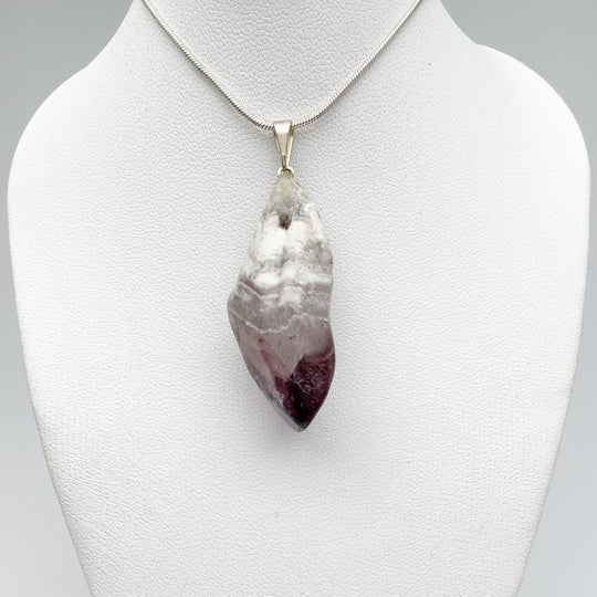 Shadow Chevron Amethyst Tumbled Pendant - Rocks and Gems Canada