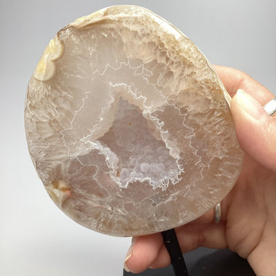 Natural Agate Geode on Stand