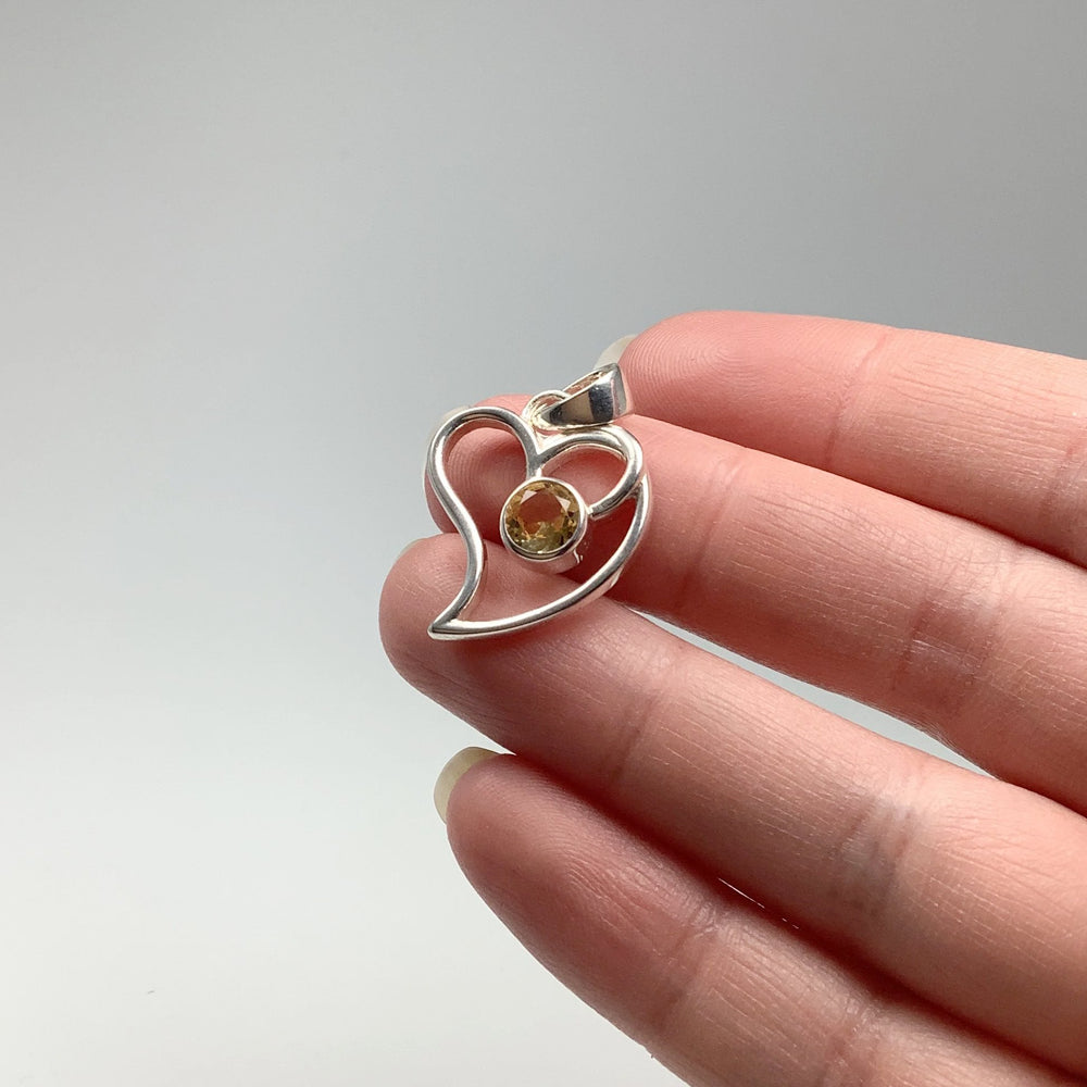 Citrine Heart Pendant - Rocks and Gems Canada